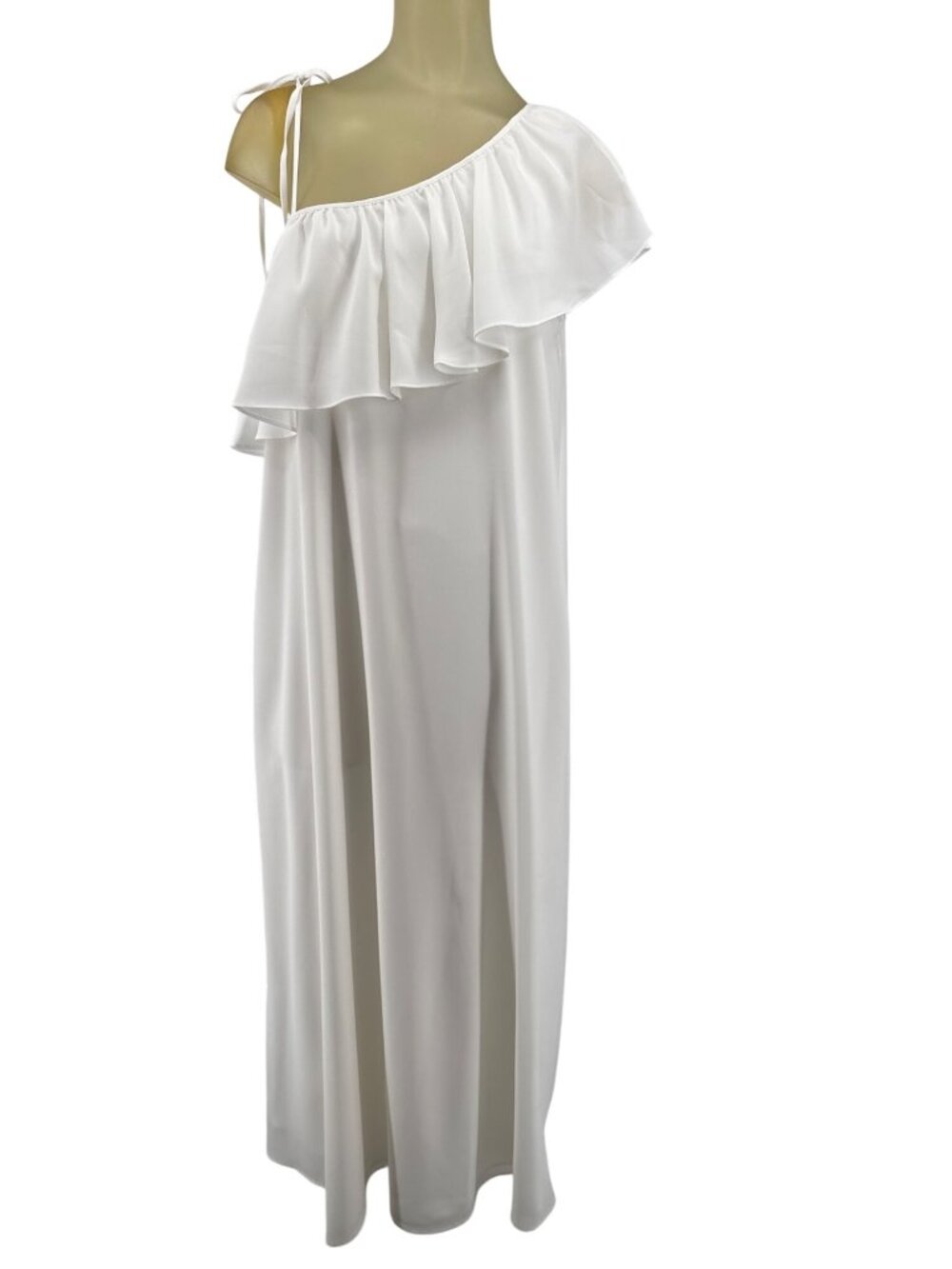 Alex Marie Ivory One-Shoulder Maternity Dressline Dress Size Medium new